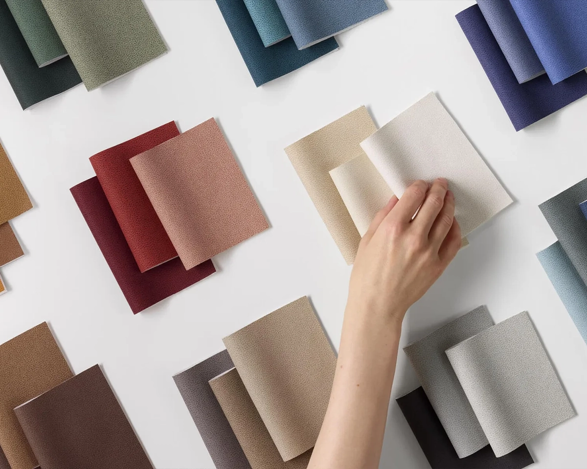 Materiály a vzorkovníky čalúnenia a povrchov Steelcase